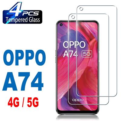 4Pcs Displayschutzglas für OPPO A74 A74-5G gehärtetes Glas Film
