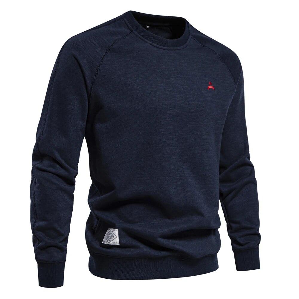 2024 New Spring Cotton Blend Sweatshirt for Men Casual Sport Design Round Neck Pullover Men