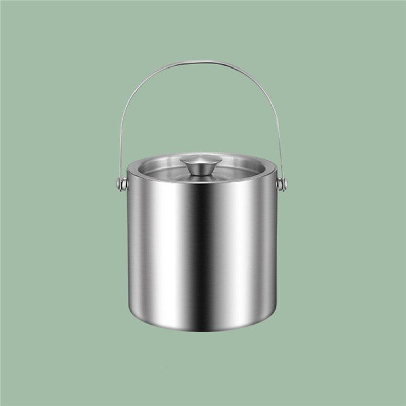 ABBP-Bartending Tool, 304 Stainless Steel Ice Bucket- Double-Walled, Thickened Insulation, Handle And Lid Included Container