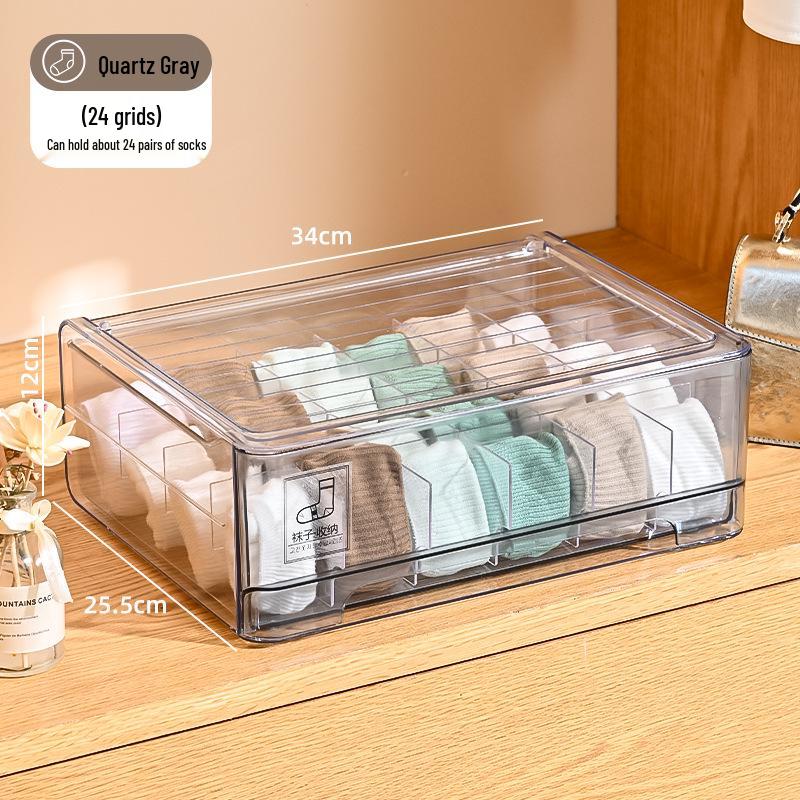 Stackable Multi-Layer Underwear and Medicine Organizer Box - Transparent, Multi-Purpose Storage.