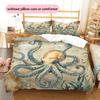 Vintage Octopus Pattern Bedding Quilt Set  Home Decoration  Gift (1 * duvet cover + 2 * pillowcase  without core)