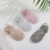 Children's Sandals For Summer Wearing, Crystal  Shoes, Hollowed Out And Breathable, Baby Hole Shoes, Buckle, Medium To Large Girls' Sandals