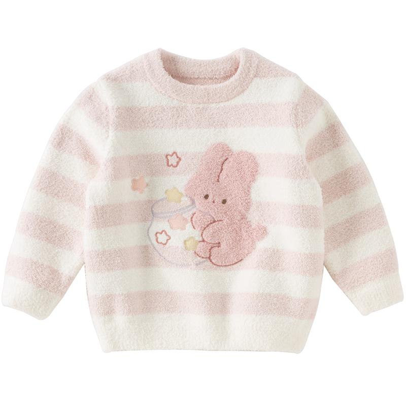 DAVE&BELLA Girls  Striped Fleece Pullover Sweater 80