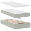 Storage Bed with Mattress Light Grey 100 x 200 cm Velvet