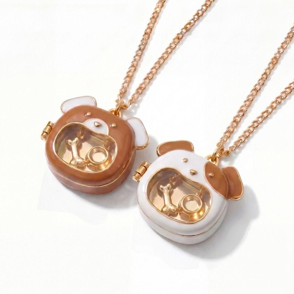 Cat Design Glass Necklace Dog Design Color Retention Necklace DIY DIY Jewelry Accessories
