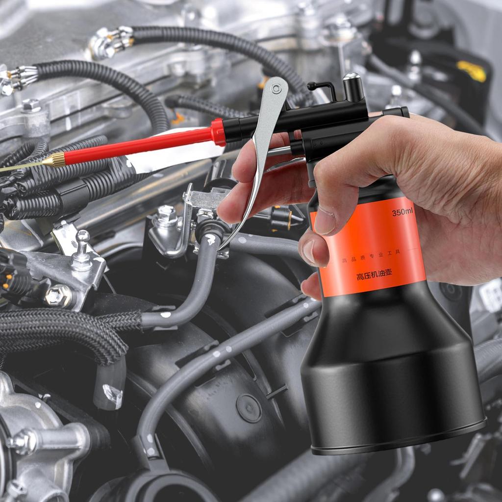 Oil Can With Spout 350ml Pump Oiler Lubrication Dispenser With Straight Spout Car Accessories For Tool Maintenance Small