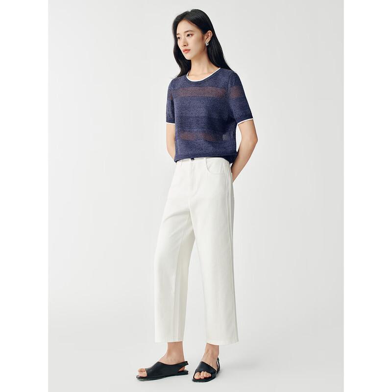 JUZUI Women's 2026 Summer Relaxed Fit Round Neck Knit Top