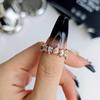 2025 Vintage Minimalist Diamond Ring with A High-end Feel, Irregular Edge Diamond Stacking, Tail Ring for Women