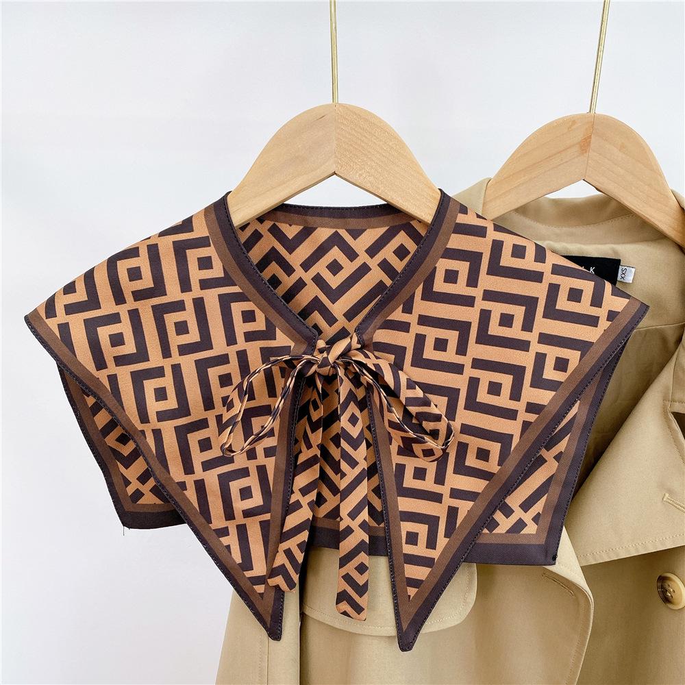 Silk Draped Women's Shoulder Scarf Shawl Collar with Neck Protection & Decorative Knotting