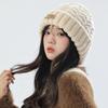 2Pcs Thicken Neck Guard Hat Set Korean Style Warm Scarf Trendy Knitted Hat Scarf  Couple