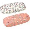 Pieces Floral Glasses Case for Women, Portable Flower Glasses Case Box, Fabric Hard Shell Glasses Cases, Glasses Case Aesthetic Made of Floral Fabric