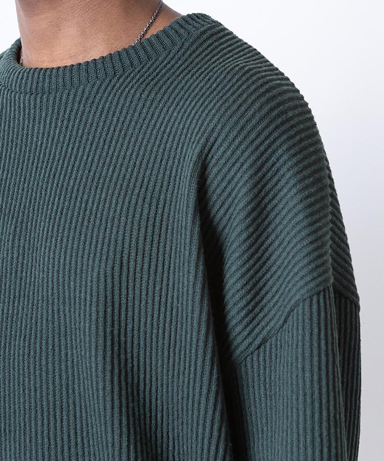 Seuteulaikeu Drop Shoulder Loose Pullover (Deep Green)