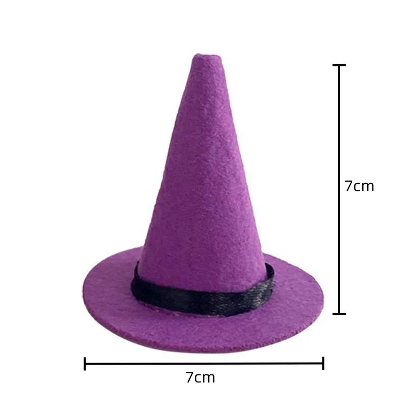 5Pcs Mini Felt Witch Hats Small Wizard Hat Decor For Wine Bottle Cup Table Ornament Halloween Party Bar Home Scene Decoration