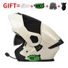 Bluetooth-Enabled Full Face Motorcycle Helmet With Dual Visors DOT 3C Certified All-Season Flip-Up Design Men Women