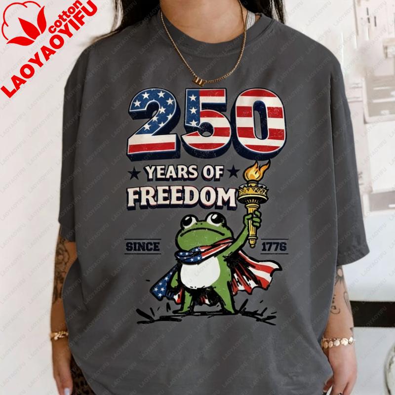 

Independence Day Freedom America Anniversary Shirt 17762026 Patriotic Frog Statue of Liberty Tee Graphic T Shirts Gothic Tops 3XL