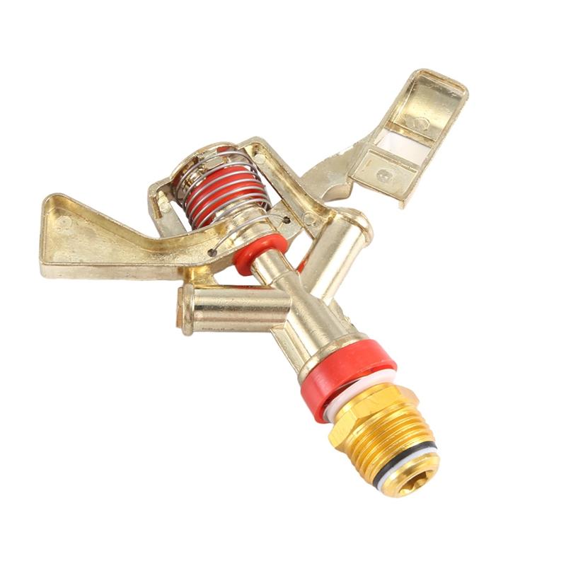 T02C!-Hot New 1/2 Inch Dual Connector Zinc Alloy 360 Degree Rotate Rocker Arm Water Sprinkler Spray Nozzle Garden Irrigation Spr