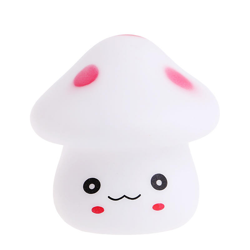 

7 цветов, меняющий цвет гриба светодиодный светильник-ночник романтический пластиковый домашний декор White