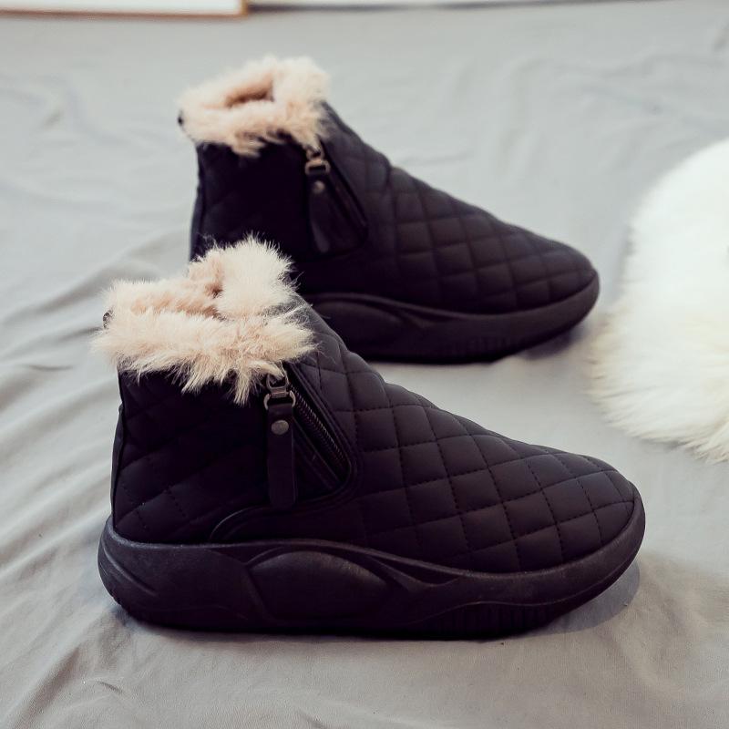 High-top Cotton Shoes Winter Velvet Thickened Warm Snow Boots Women's Versatile New Cotton Boots Large Cotton Women's Shoes Winter