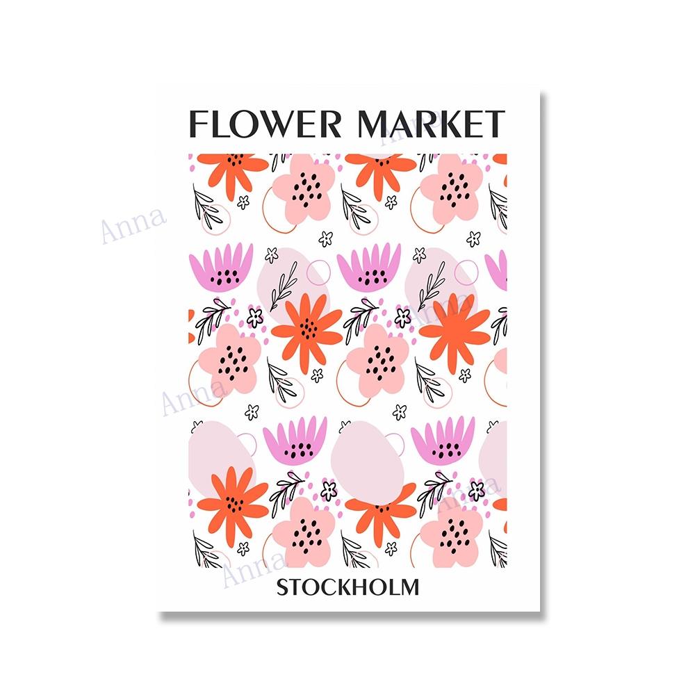 

Цветочный рынок Город Плакаты Печать Абстрактное ботаническое настенное искусство Красочные картины на холсте Скандинавская картина для гостиной Домашний декор 21x30cm No Framed