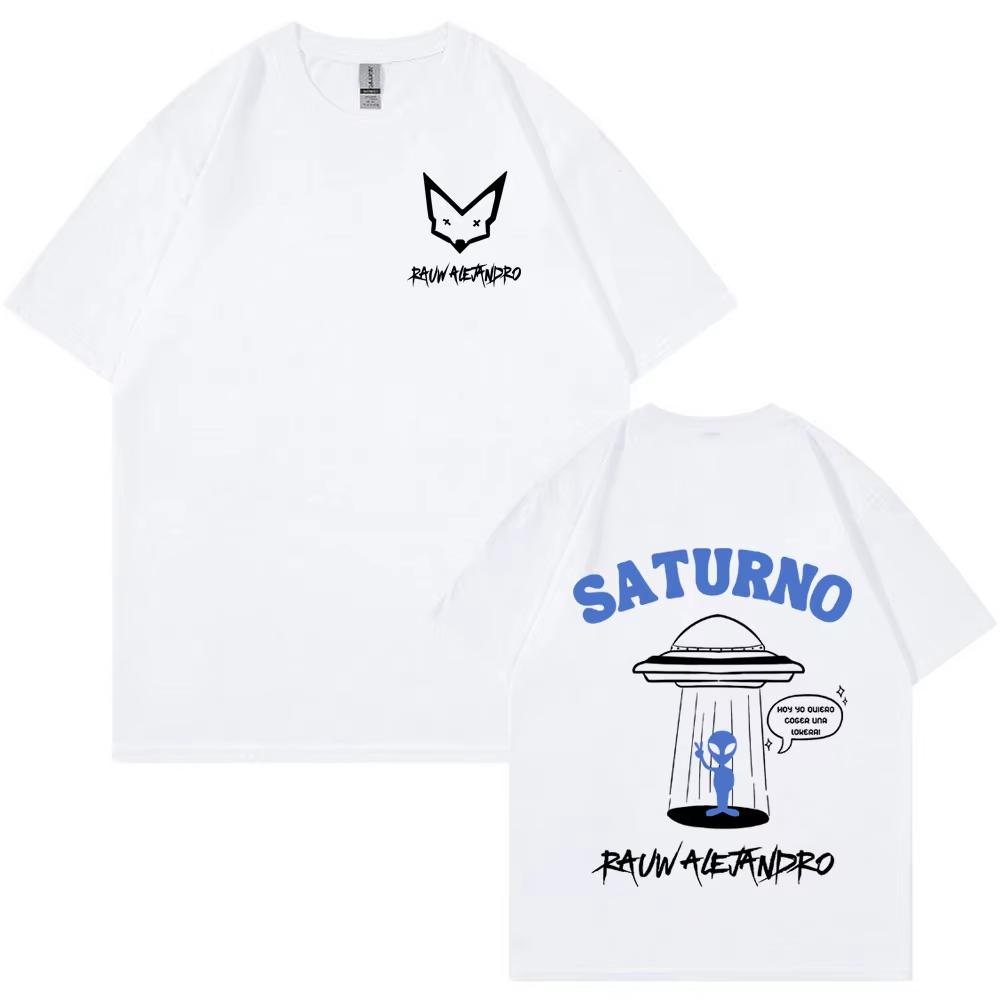 Rauw Alejandro Saturno World Tour Konsert T-shirt Herr Dam Kläder Harajuku T-shirt Mode Hip Hop Kortärmad T-shirt