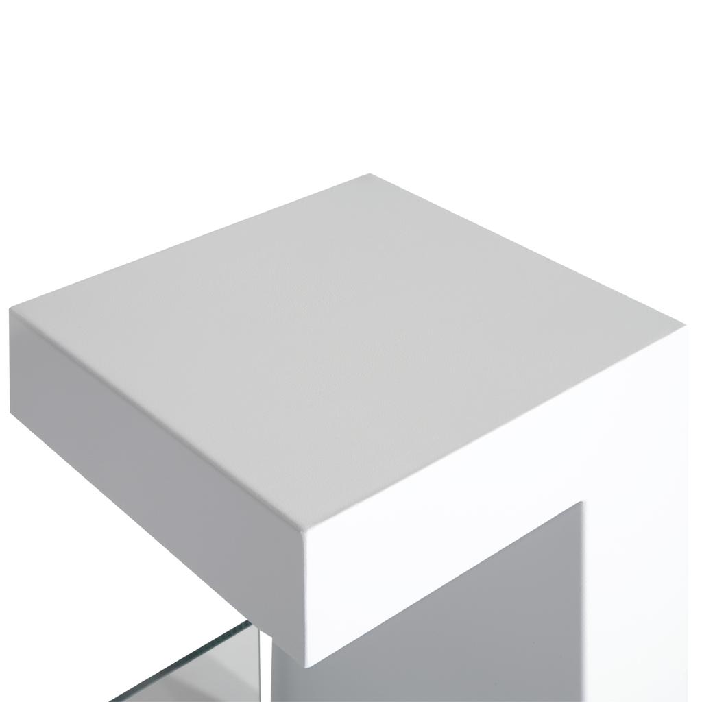 Tisch-Bioethanol-Kamin 2000W aus Edelstahl Geruchlos mit Glas 78 x 25 x 58 cm Weiß
