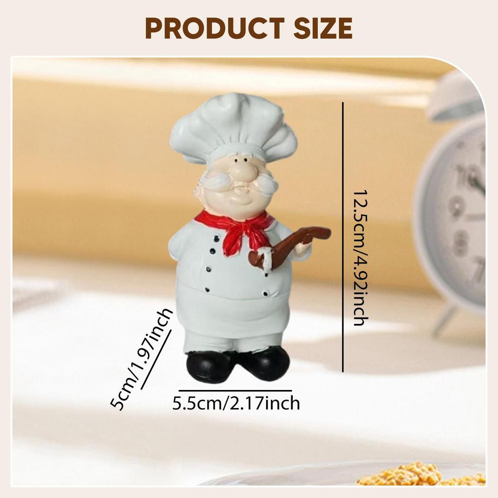 Chef Resin Figurine Ornament Modern Decorative Collectible Decor for Table Kitchen Counter