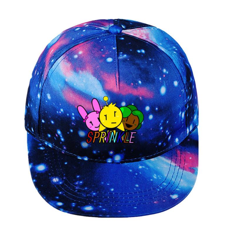 Sprunki Printed Fashion Baseball Cap Adjustable Starry Sky Design Wide Brim Hat