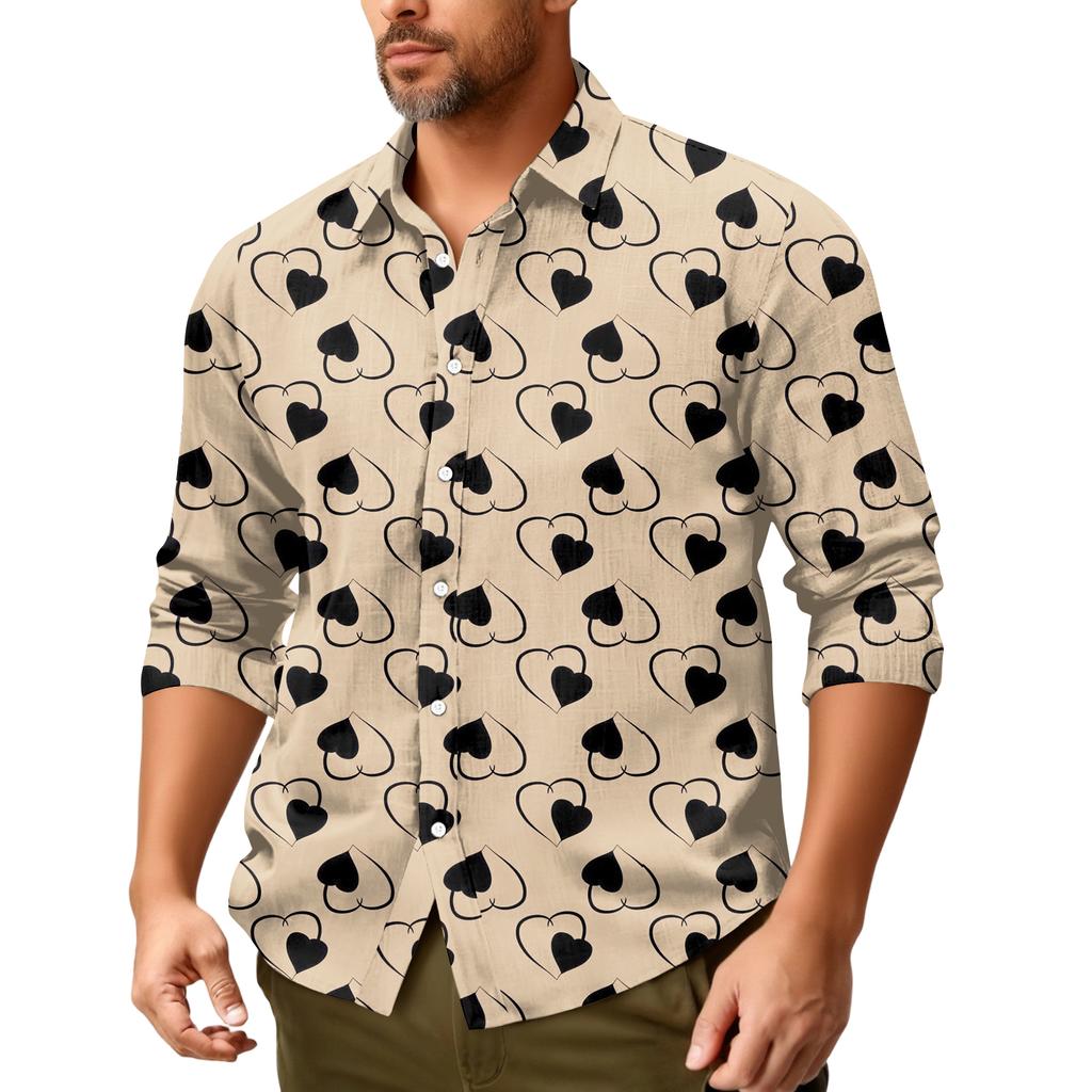 Lässiges, locker sitzendes Langarmhemd für Herren, modisches Revershemd