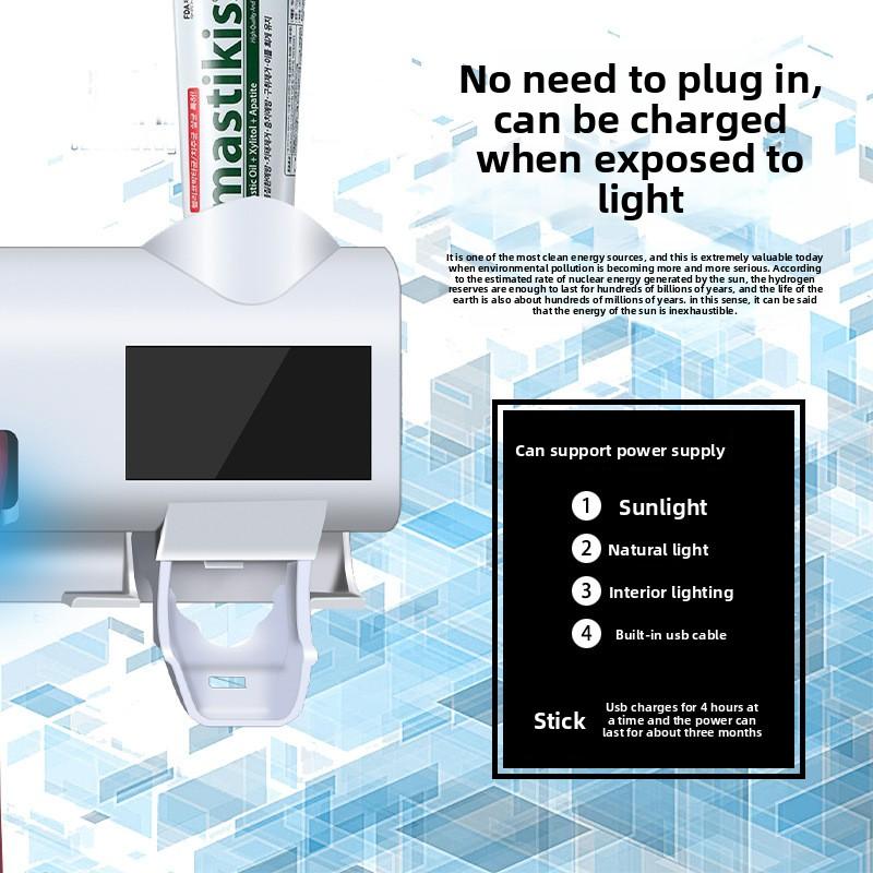 Smart UV Toothbrush Sanitizer, Wall Mounted Toothbrush Sterilizer with Automatic Toothpaste Dispenser