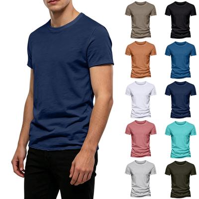 Herren Kurzarm Rundhals T-Shirt Klassische Passform Leichte Weiche Baumwolle Lässiges Basic T-Shirt Top
