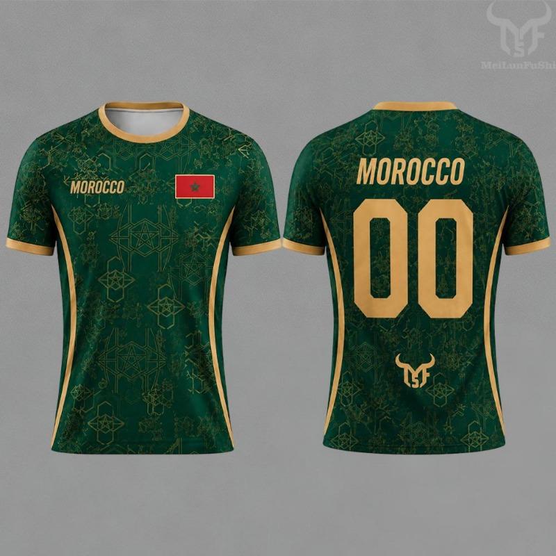 O-hals Kortmouwig Mannen Kinderen Sneldrogend Voetbal T-shirt