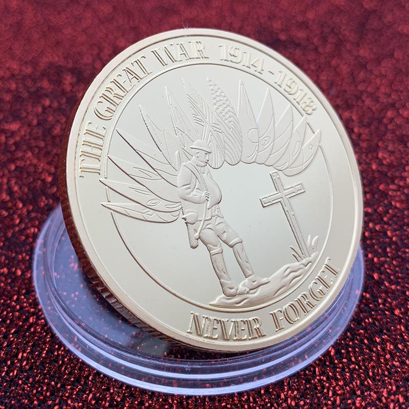 Немецкая commemorative монета, покрытая золотом, к 100-летию, Коллекционные золотые монеты, Монеты, 100-летие немецких высадок в Нормандии