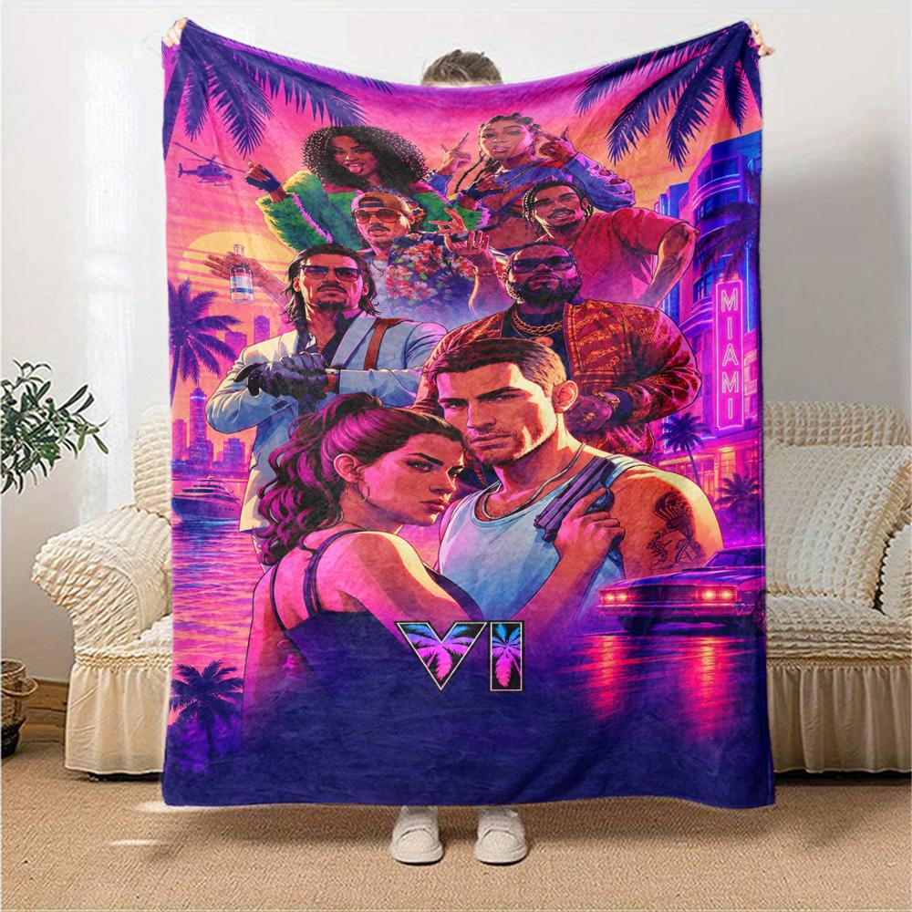 Gta Blanket Soft & Cozy Great for Seaside Couch Chair for All Occasions Digital Print Perfect Gift for Relatives and Friends