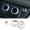Central Console Ac Knob Cover Trim 3X For Defender 110 - Silver Aluminum