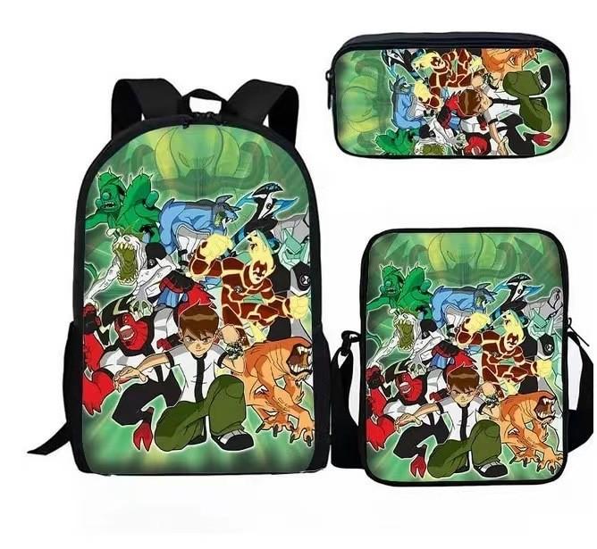 Ben Print Design Childrens Backpack Set With Waterproof Oxford Fabric For School Use