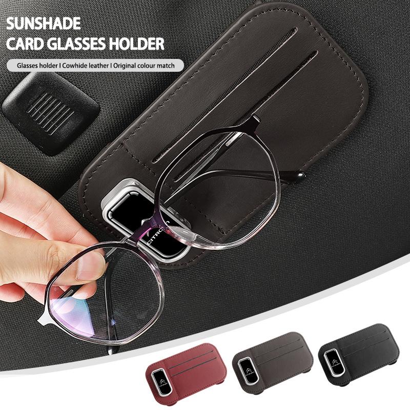 Multifunctional Car Sun Visor Organizer Card Glasses Holder For Citroen C4 C3 C5 C1 C2 C6 VTS C4L DS3 DS4 DS5 Grand Berlingo