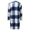 Women's Medium Plaid Double Breasted Long Sleeves Pocketless Coat Outwear