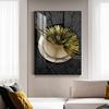 Geometric Golden Black Line Wall Art Poster and Print Modern Abstract Canvas Painting Wall Pictures for Living Room Home Decor