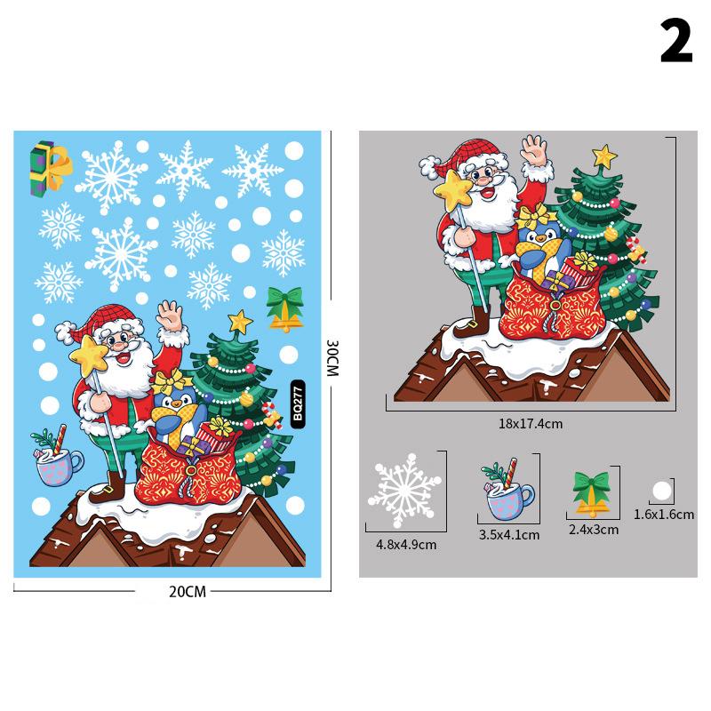 Merry Christmas Window Stickers Santa Claus Elk Snowman Designs For Home 2026 Party Supplies Ornaments Removable Wall Decals