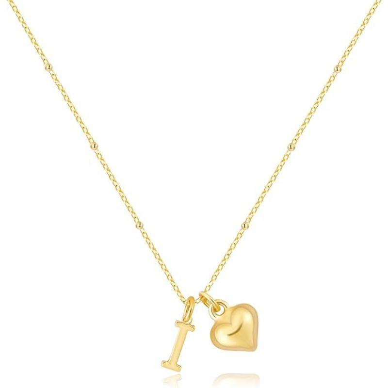 Fashion Luxurious Style 26 Letter Heart Necklace - Gold Plated - Simple and Versatile Women's Necklace