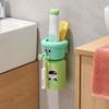 Punch-Free Wall Mounted Magnetic Toothbrush Cup Upside Down Holder for Hotel Bathroom Supplies