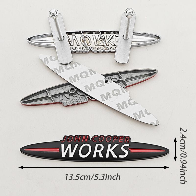 3D Metal Car Stickers Grille Badge Logo Works Emblem Decal For MINI Cooper JCW S F54 F56 F60 R50 R53 R55 R56 R57 R60 Accessories