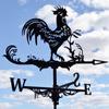 Weathercock Weather Vane Metal Black Wind Direction Weatherproof Roof Garden Decor,