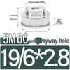 60-Teeth 5M Timing Pulley, T-Slot Width 16/21/27mm, BF Type Stepped with Machined Hole 6-20mm