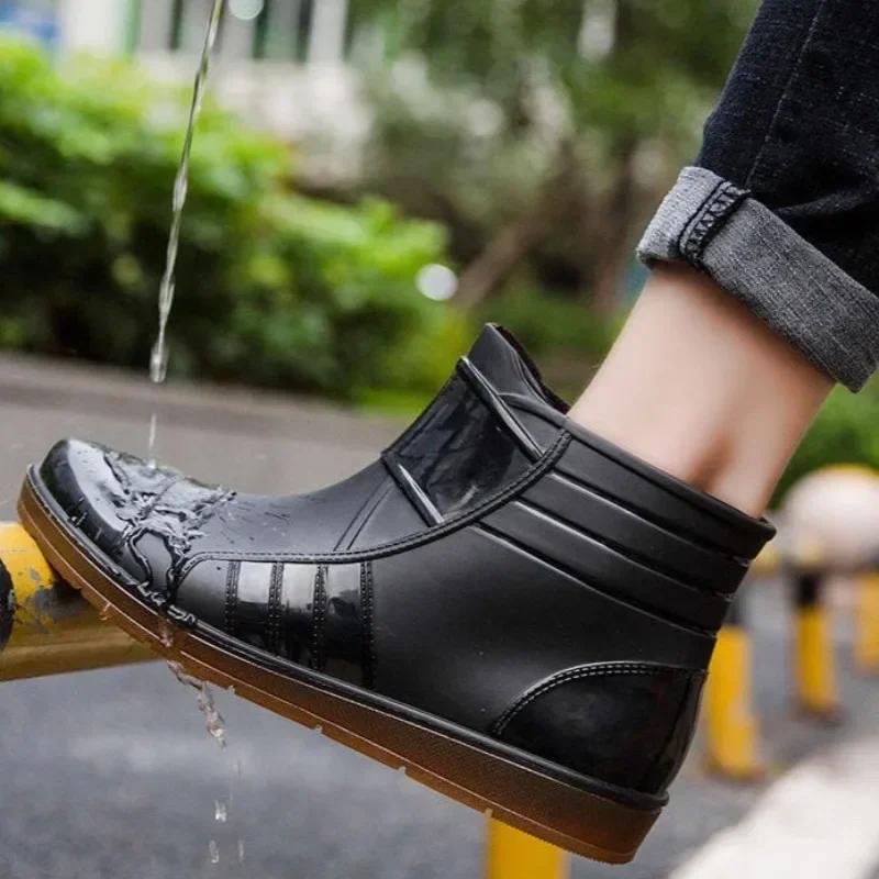 Regnstøvler for menn Loafers Herresko Vanntett Motstandsdyktig Fiske 2024 Komfortable Hage Vann Billige Gummistøvler Arbeid