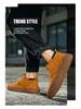 Tênis Masculino Retro de Camurça Sedosa de Cano Médio - Botas Casuais de Couro com Solado Grosso