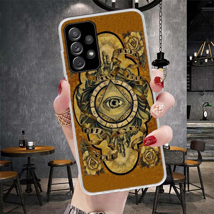 Sacred Eye of Horus Egypt Fresco Phone Case For Samsung Galaxy A13 A14 A15 A16 A17 A53 A54 A55 A56 A57 A33 A34 A35 A36 A37 A23 A