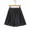Plus Size Women's High-Waisted Wide-Leg Tencel Denim Shorts with Elastic Waist 