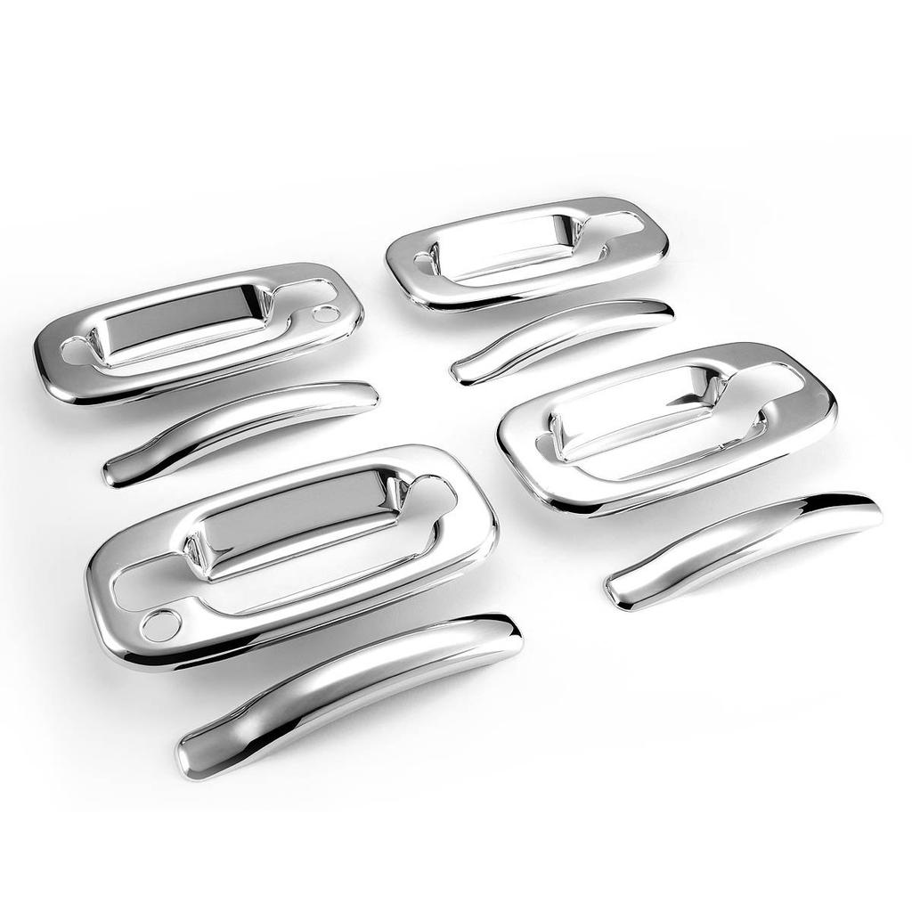 Wzxdauto ABS Luxury Body Exterior Door Handle Covers Mirror Cover Rear Easy Installation 99-06 Silverado GMC Yukon