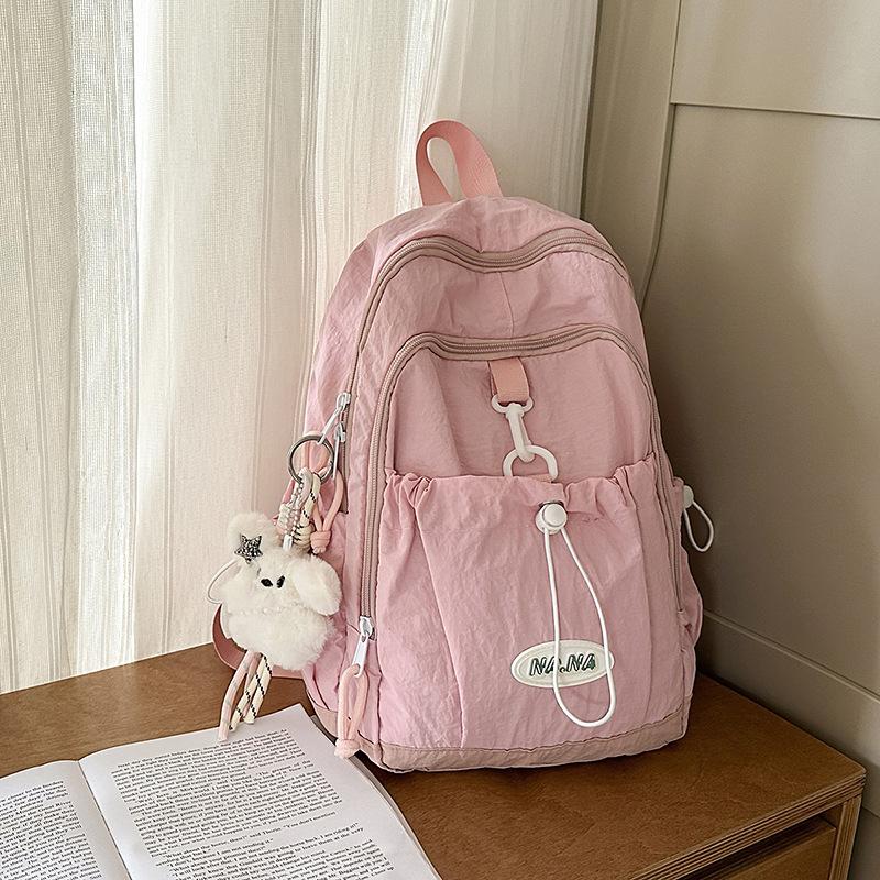 Schoolbag Japanese cute drawstring niche design high school student schoolbag female simple college student backpack large capacity backpack